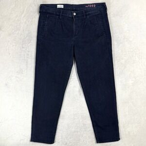 Gap 1969 Sexy Boyfriend Jeans Size 14 32 Pleated Denim Trousers Dark Stretch Y2K